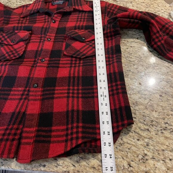 Vintage CHIPPEWA SMALL BUFFALO PLAID HUNTING WOOL BUTTON FRONT WINTER SHIRT - Picture 7 of 10